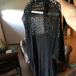Long black cardigan